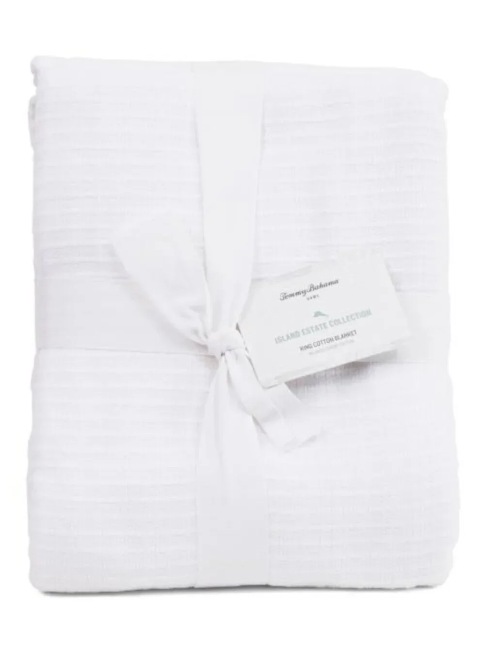 TOMMY BAHAMA White Soft Cotton Blanket